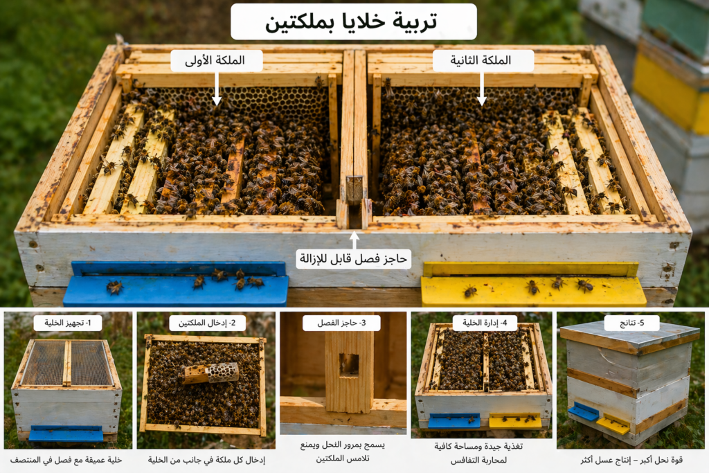 تربية خلايا بملكتين