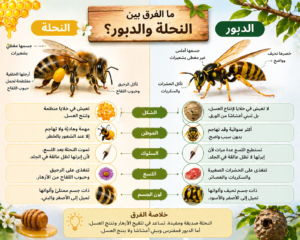 الفرق بين النحلة والدبور