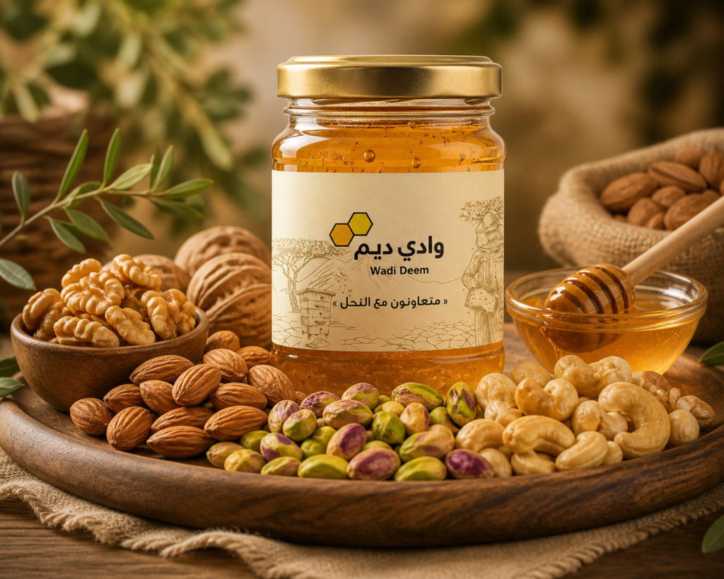 العسل مع المكسرات