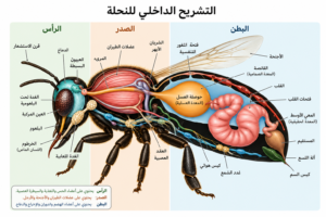 معدة العسل داخل جسم النحلة ومسار تخزين الرحيق