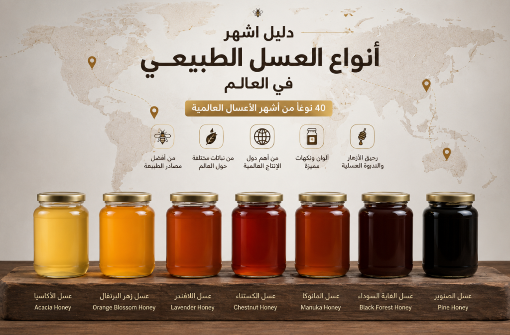 أشهر أنواع العسل الطبيعي في العالم
